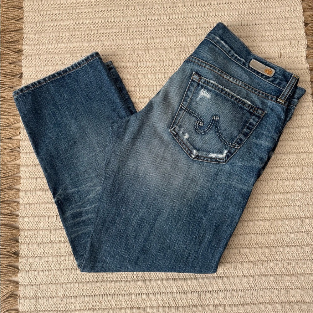 Ag Adriano Goldschmied Straight Leg Blue Jeans